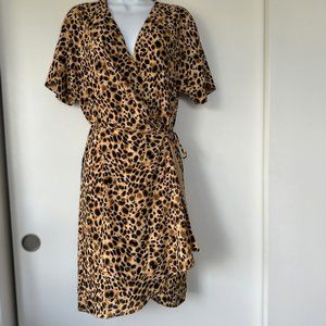 Babaton Medium Animal Print Wrap Dress